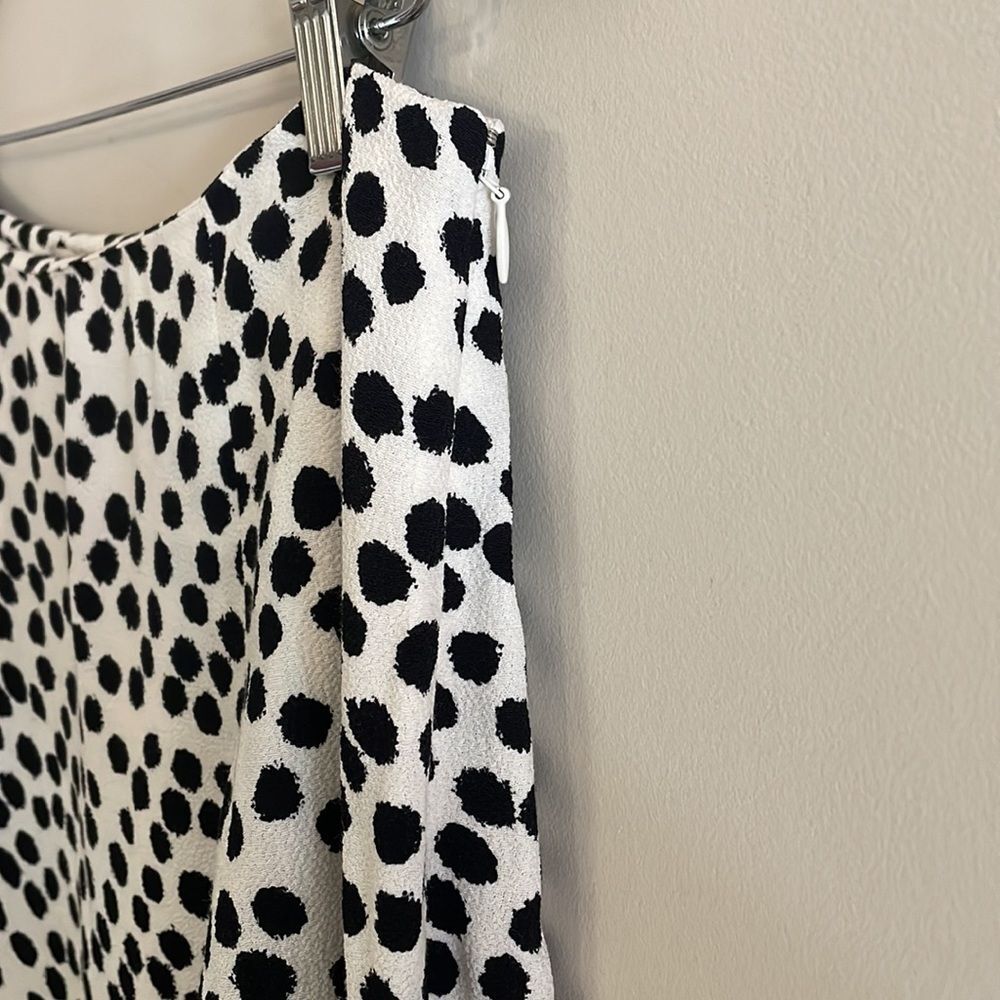 LOFT White and Black Polka Dot A-Line Skirt - Picture 4 of 6